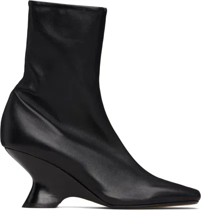 DRIES VAN NOTEN BLACK HEELED ANKLE BOOTS