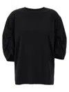 Dries Van Noten Women Black Cotton Draped T-shirt In Black