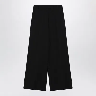 Dries Van Noten Black High-waist Wide Straight Wool Trousers