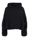 Dries Van Noten Oversized Draped Black Sweatshirt In Black