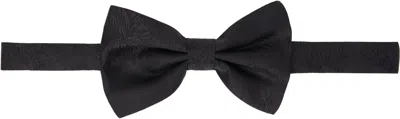 Dries Van Noten Black Jacquard Bow Tie In Black 900