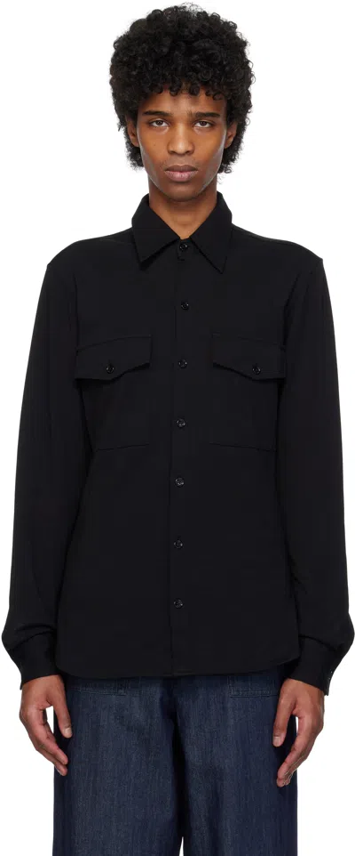 Dries Van Noten Black Jersey Shirt In 900 Black