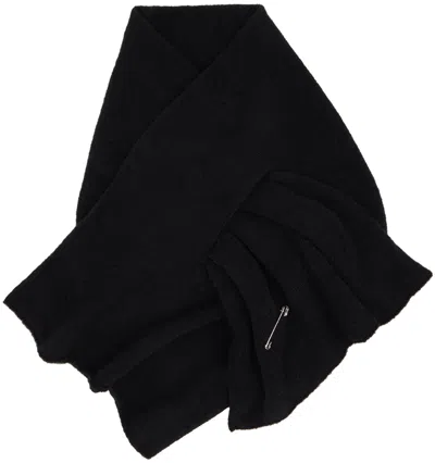 Dries Van Noten Black Knit Scarf In 900 Black