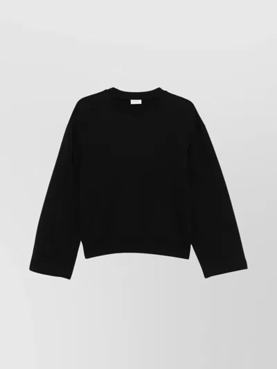 Dries Van Noten Black Knitwear Sweater With Ribbed Cuffs