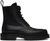 DRIES VAN NOTEN BLACK LACE-UP BOOTS