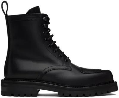 Dries Van Noten Black Lace-up Boots In 900 Black
