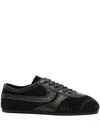 Dries Van Noten Women Black Low-top Sneakers With Two-tone Lace-up In Suede Woman In Black