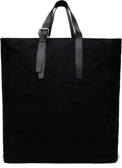 Dries Van Noten Black Large Canvas Tote In 900 Black