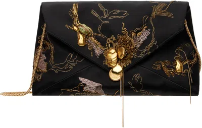 Dries Van Noten Black Large Envelope Clutch In 900 Black