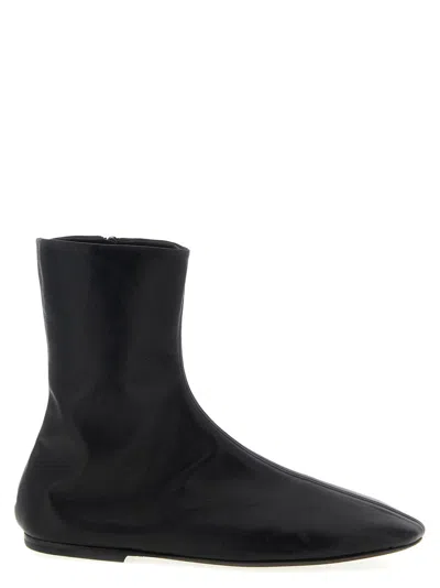 DRIES VAN NOTEN BLACK LEATHER ANKLE BOOTS