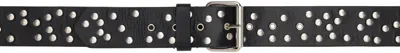 Dries Van Noten Black Leather Belt In 900 Black