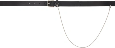 Dries Van Noten Black Leather Belt In 900 Black