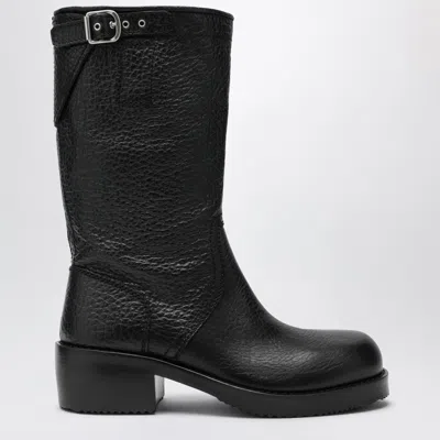 DRIES VAN NOTEN DRIES VAN NOTEN BLACK LEATHER BIKER BOOTS