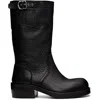 Dries Van Noten Mid Calf Boots Chunky Heel Closed Toe In Multi