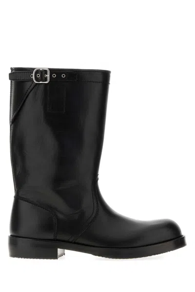 DRIES VAN NOTEN BLACK LEATHER BOOTS