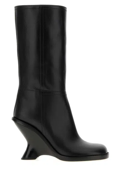 Dries Van Noten Black Leather Boots