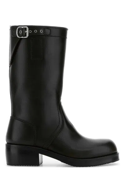 DRIES VAN NOTEN BLACK LEATHER BOOTS