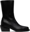 Dries Van Noten Black Leather Boots In 900 Black