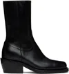 Dries Van Noten Black Leather Boots In 900 Black