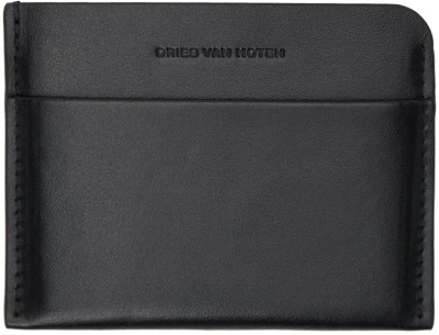 Dries Van Noten Black Leather Card Holder In 900 Black