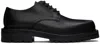 Dries Van Noten Black Leather Derbys In 900 Black