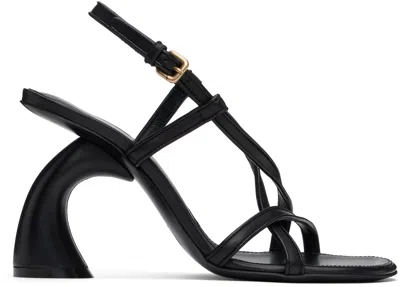 Dries Van Noten Black Leather Heeled Sandals In 900 Black