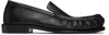 Dries Van Noten Black Leather Loafers In Black