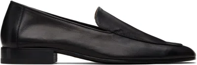 Dries Van Noten Neutrals Polished Smooth Finish Leather Loafers In Black