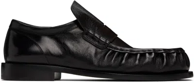 Dries Van Noten Black Leather Loafers In 900 Black