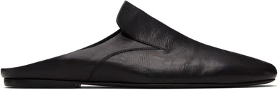 Dries Van Noten Black Leather Mule Slip-on Loafers