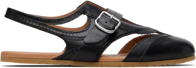 Dries Van Noten Slingback Flat Sole Open Toe Sandals In Black