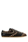 Dries Van Noten Stylish Low-top Leather Sneakers Featuring Embellishments In Brown