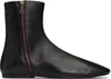 Dries Van Noten Black Leather Sock Boots In Black