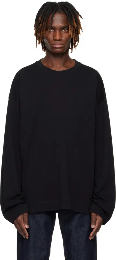 Dries Van Noten Black Long Sleeve T-shirt In 900 Black