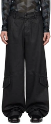 DRIES VAN NOTEN BLACK LOOSE CARGO PANTS