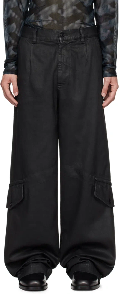 Dries Van Noten Black Loose Cargo Pants In 900 Black