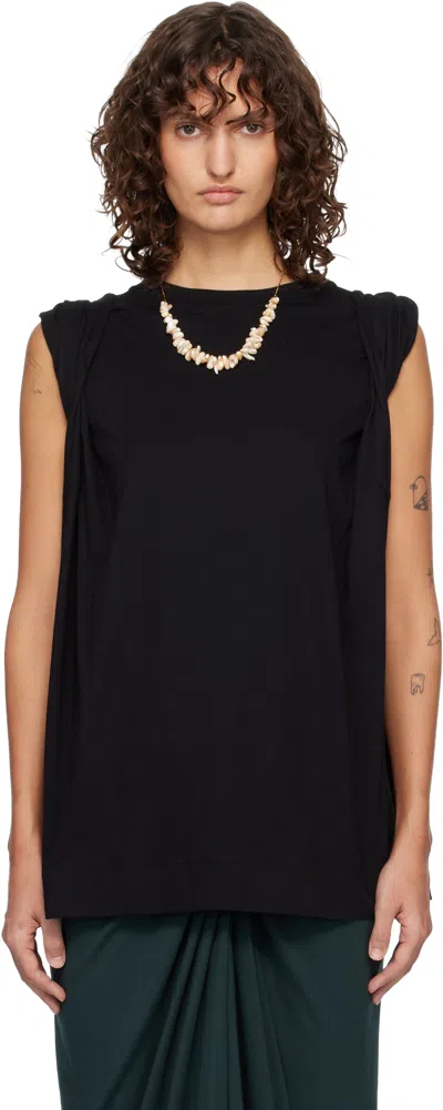 Dries Van Noten Black Loose Sleeveless T-shirt