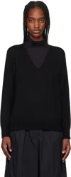 Dries Van Noten Black Merino Wool Sweater In 900 Black