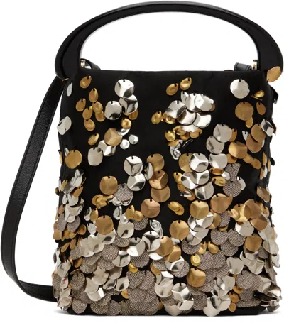 Dries Van Noten Black Micro Leather Bag In 900 Black
