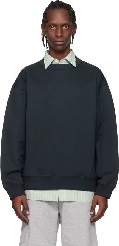 Dries Van Noten Black Oversized Sweatshirt In Blue