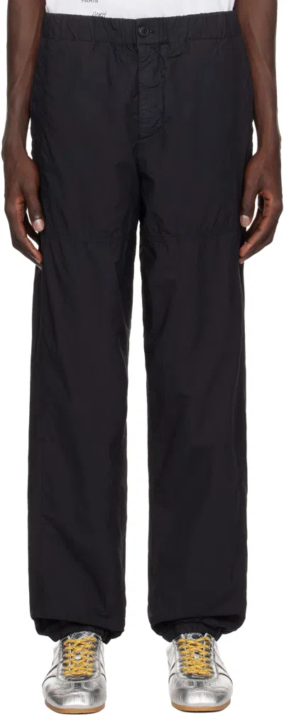 Dries Van Noten Black Parachute Trousers In Navy 509