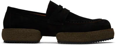 Dries Van Noten Black Platform Loafers In 900 Black