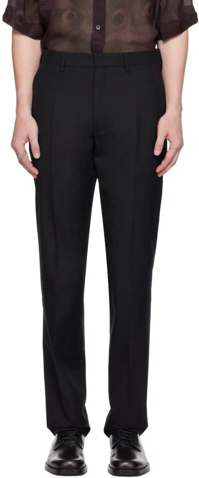 Dries Van Noten Black Pleat Trousers In 900 Black