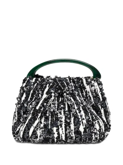DRIES VAN NOTEN BLACK PLEATED BUCKET BAG