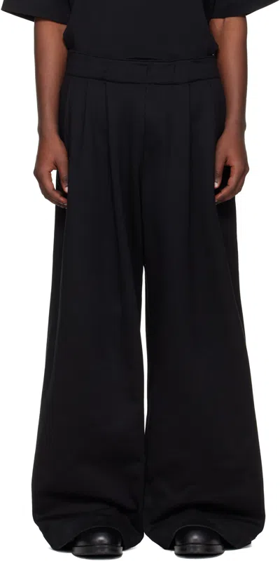 Dries Van Noten Black Pleated Sweatpants
