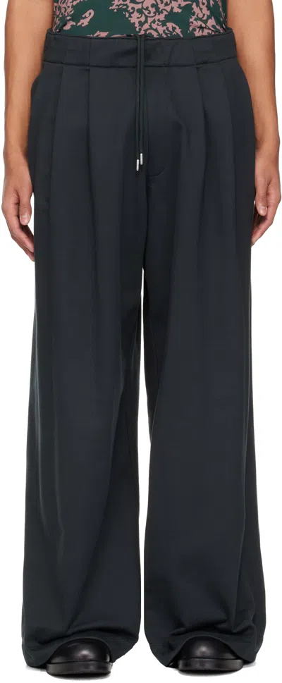 Dries Van Noten Black Pleated Sweatpants