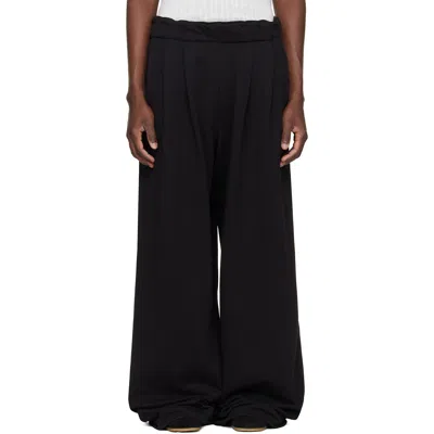 Dries Van Noten Black Pleated Sweatpants