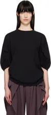Dries Van Noten Women Black Cotton Draped T-shirt In Black