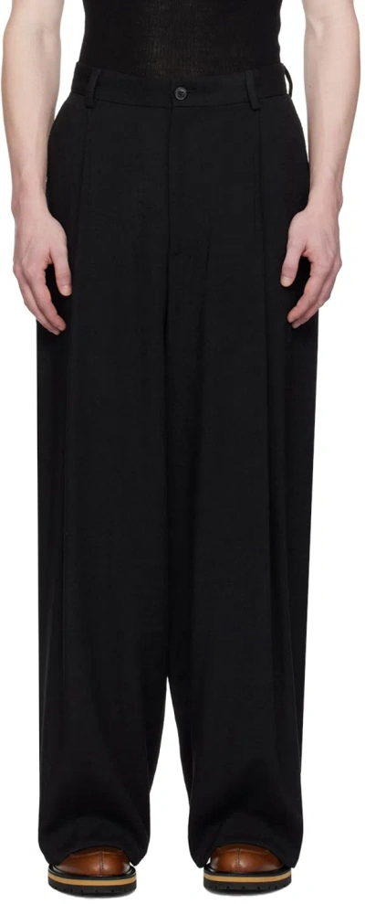 Dries Van Noten Black Pleated Trousers In 900 Black