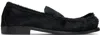 Dries Van Noten Black Ponyhair Loafers In Black